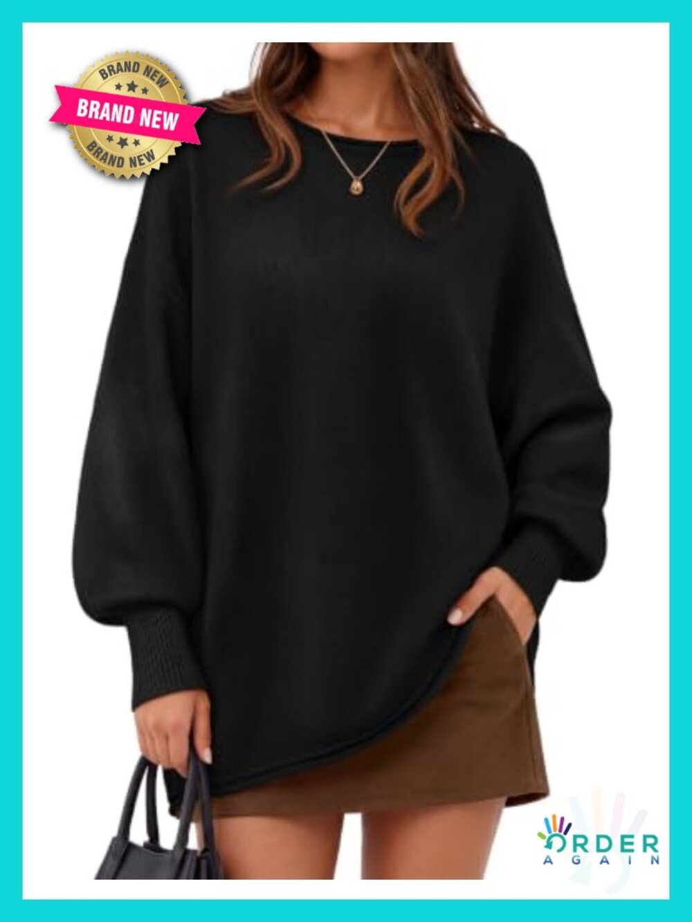 Oversized Long Sleeve Crew Neck Pullover Sweater Casual Fall Winter Knit